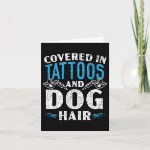 Tarjeta Cubierta En Tatuajes Y Tatuaje De Pelo De Perro P