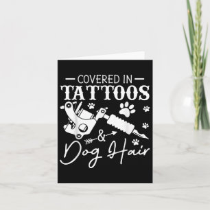 Tarjeta Cubierta En Tatuajes Y Tatuaje De Pelo De Perro Pe