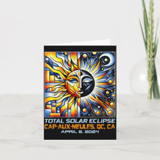 Tarjeta Cubismo Eclipse Total de Sol Cap-aux-Meules Quebec