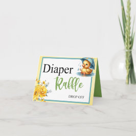 Tarjeta Cubo de goma Baby Shower Diaper Raffle Drop