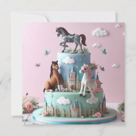 TARJETA CUCHILA DE CUMPLEAÑOS CON TEMA DE CUTE PONY