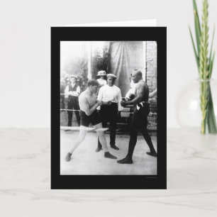 Tarjeta Cuchillero contra el combate de boxeo de Johnson