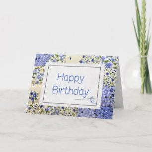 Tarjeta Cuchillo azul de cumpleaños con aguja