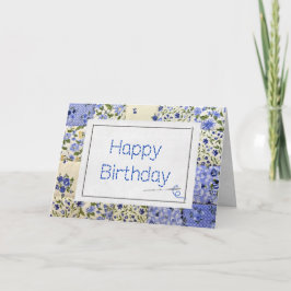 Tarjeta Cuchillo azul de cumpleaños con aguja