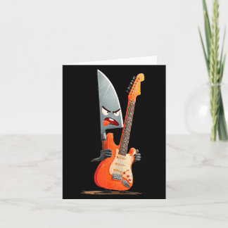 Tarjeta Cuchillo de cocina divertido con disfraz de guitar