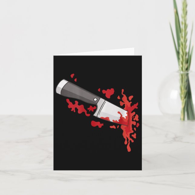 Tarjeta Cuchillo En El Ck Halloween Asesinato Costume (Anverso)