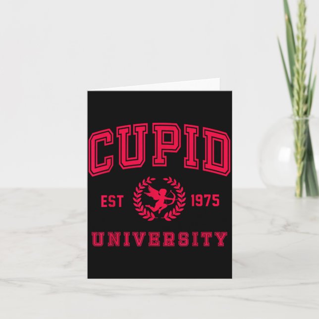 Tarjeta Cud University Cute Cherub Valentines Day Crest  (Anverso)