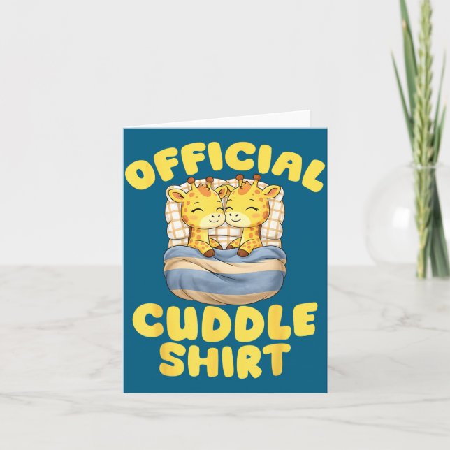 Tarjeta Cuddle Cute Giraffes Couple Valentine's Day  (Anverso)