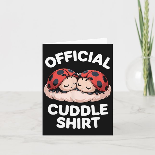 Tarjeta Cuddle Shirt Cute Ladybug Couple Cozy  (Anverso)