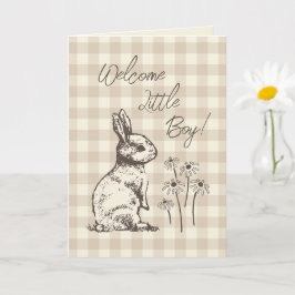 Tarjeta Cuddly Bunny Rabbits Bonanza - new baby boy.