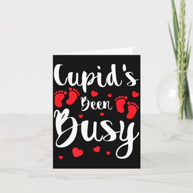 Tarjeta Cud's Been Busy Funny Baby Reveal 2025 Valentine N (Anverso)