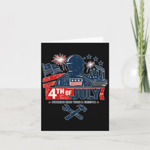 Tarjeta Cuello Azul 4 De Julio Trabajador Americano Patrió
