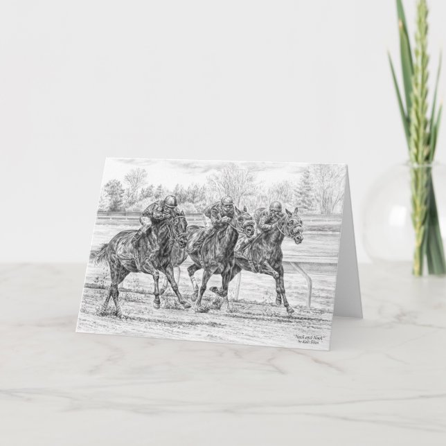 Tarjeta Cuello de carreras de caballos de 3 vías 'n arte d (Anverso)