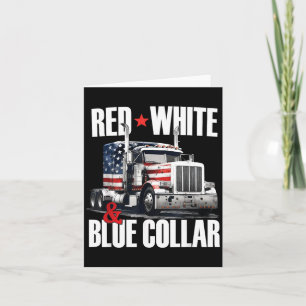 Tarjeta Cuello Rojo Blanco Y Azul Patriótico Camionero Usa