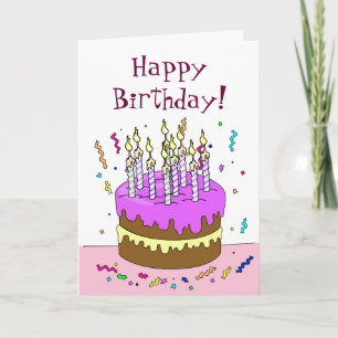 Tarjeta ¡Cuenta el cumpleaños de las velas! Pastel