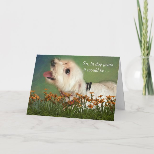 Tarjeta Cuenta en cumpleaños de los años del perro (Anverso)