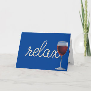 Tarjeta Cuerda de cumpleaños con texto "relajarse" y copa 