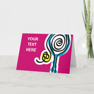 Tarjeta Cuerda en espiral de tenis colorida