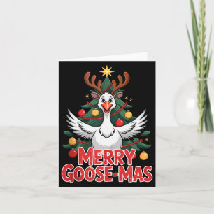 Tarjeta Cuerno de Reno Merry Goose-mas divertido Navidad G