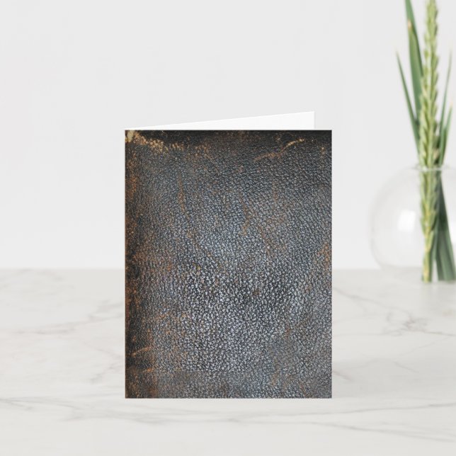 Tarjeta Cuero antiguo del libro gastado (Anverso)