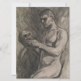 Tarjeta Cuerpo de un hombre sosteniendo una calavera (por 