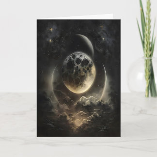 Tarjeta Cuerpos Celestiales Impresión de Luz de Luna, Dark