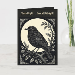Tarjeta Cuervo de la Cresta a la Luz de la Luna