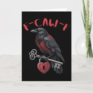 Tarjeta Cuervo negro F-caw-f sosteniendo cerradura y llave