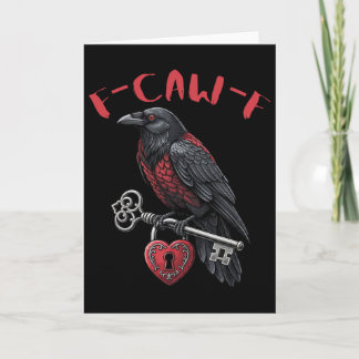 Tarjeta Cuervo negro F-caw-f sosteniendo cerradura y llave