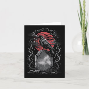 Tarjeta Cuervo Pájaro Gótico Arte de Cuervo Cementerio Fan