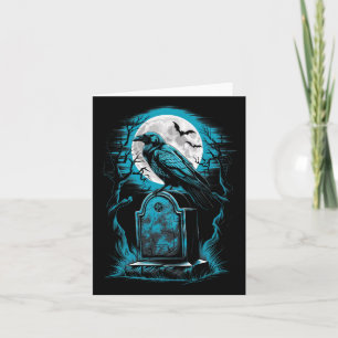 Tarjeta Cuervo Pájaro Gótico Espeluznante Cementerio
