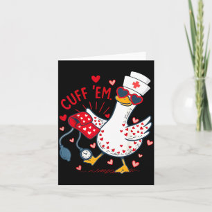 Tarjeta Cuff Em Cupid Goose San Valentín Enfermera Especia