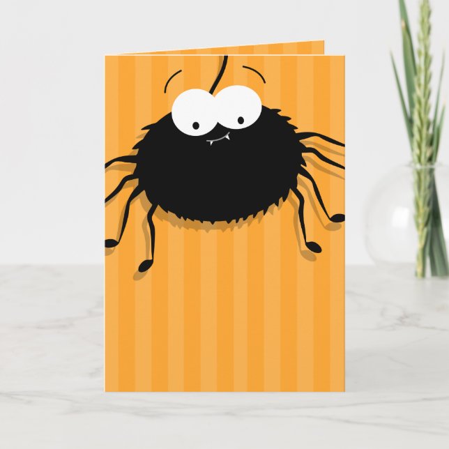 Tarjeta Cuidada Araña Feliz Halloween (Anverso)