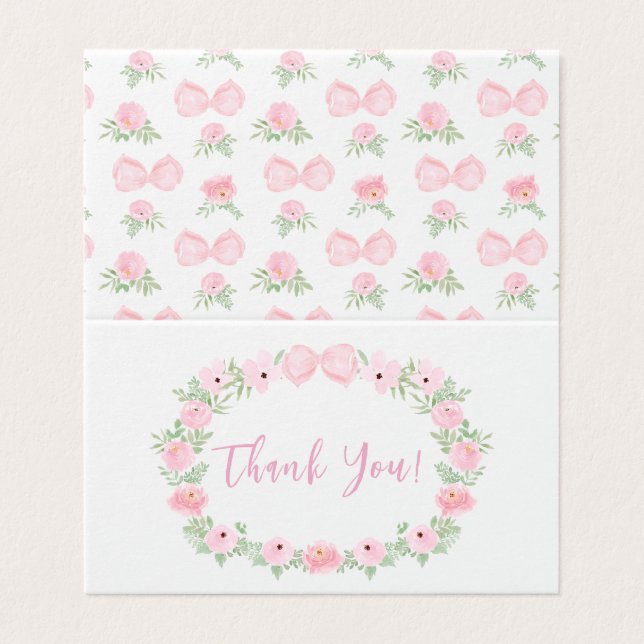 Tarjeta Cuidada barba rosa Baby Shower Foldable Gracias Ca (Exterior desplegado)
