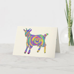Tarjeta Cuidada espiral de cabra divertida y extravagante