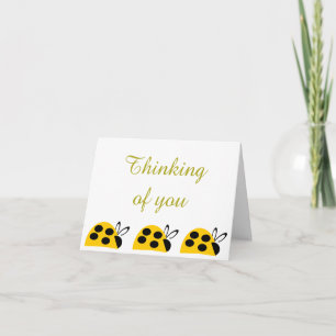 Tarjeta Cuidada Ladybug Amarilla Pensando En Ti