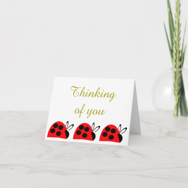 Tarjeta Cuidada Ladybug Rojo Pensando En Ti (Anverso)
