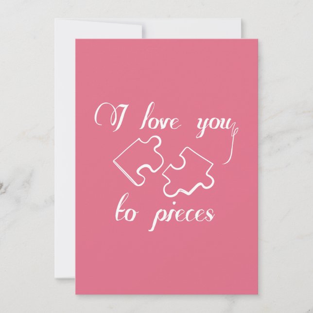 Tarjeta Cuidada Te Amo A La Día de San Valentín De Piezas (Anverso)