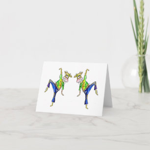 Tarjeta Cuidada y caprichosa vaca bailarina