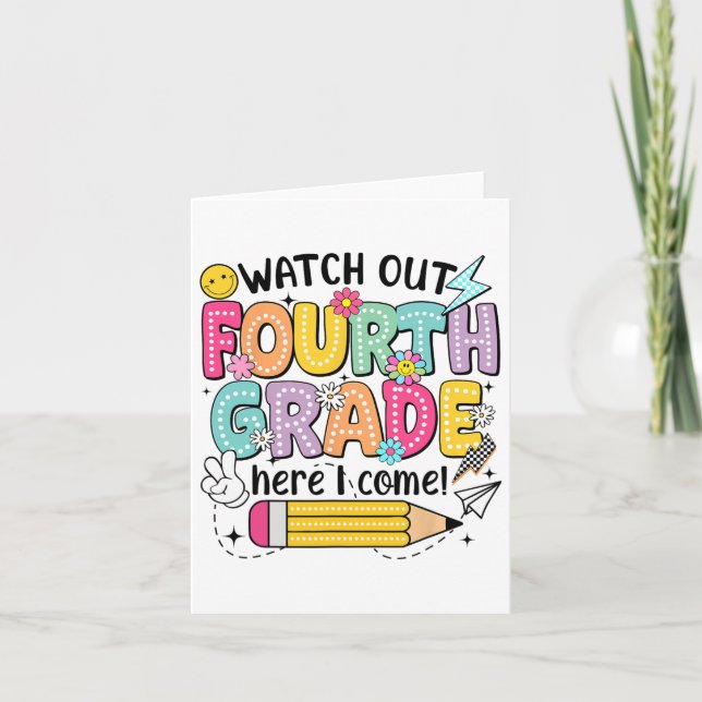 Tarjeta Cuidado 4to Grado Aquí Voy Primer Día De Regreso A (Anverso)