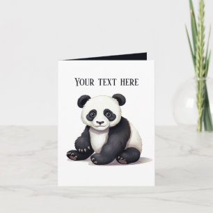 Tarjeta Cuidado bebé Panda Bear añadir texto a cualquier p