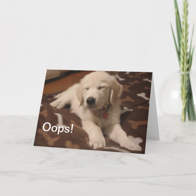 Tarjeta Cuidado cachorro - crea tus propios regalos (Anverso)