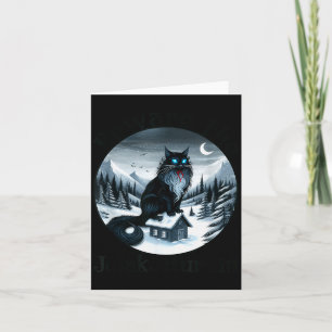 Tarjeta Cuidado con el gato navideño Jolakotturinn islandé