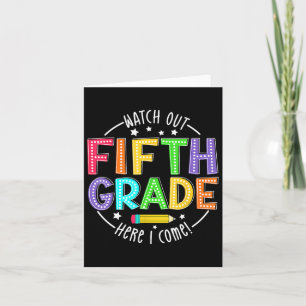 Tarjeta Cuidado con el quinto grado aquí al que vuelvo el 