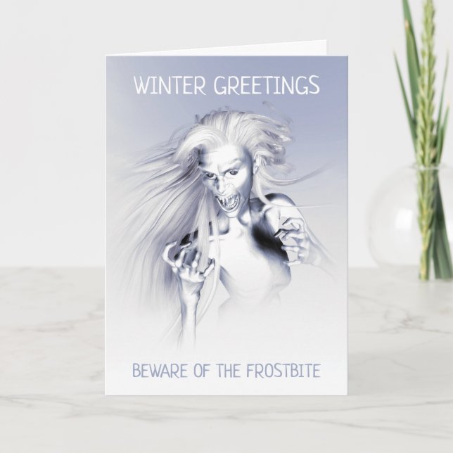 Tarjeta Cuidado con la congelación. Vampiro de hielo (Anverso)