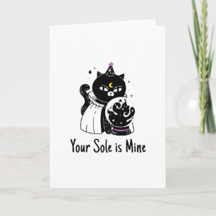 Tarjeta Cuidado con la noche, niño. todos los gatos son ne