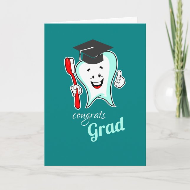 Tarjeta Cuidado dental Feliz Diente con Graduación de cepi (Anverso)