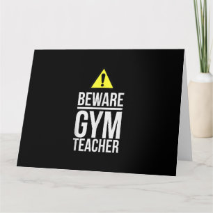 Tarjeta Cuidado profesor de gimnasia regalo de educación f