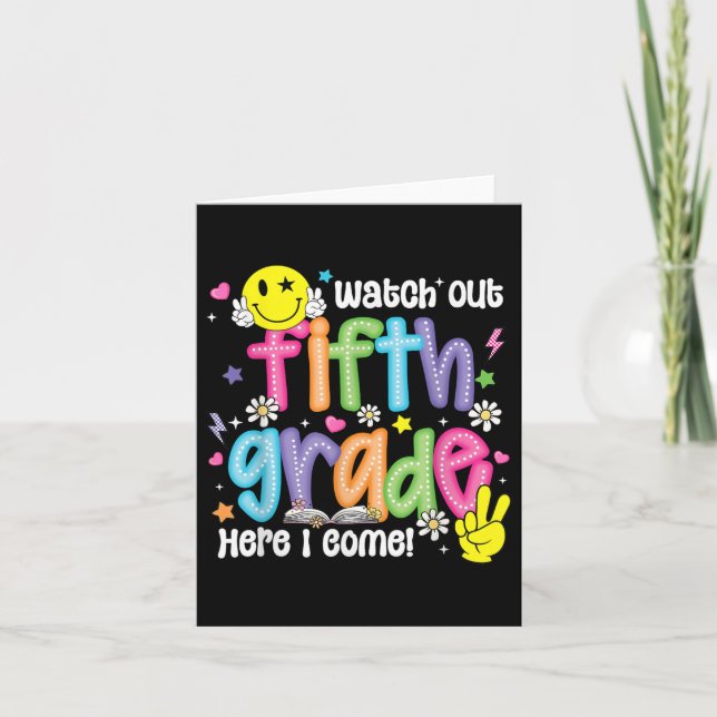 Tarjeta Cuidado Quinto Grado Aquí Tengo Cinco Grados De Vu (Anverso)