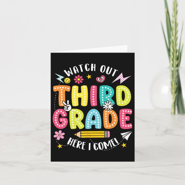 Tarjeta Cuidado Tercer Grado Aquí Voy Hola 3er Grado  (Anverso)